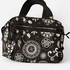 Elegant Black Floral Women's Travel Bag